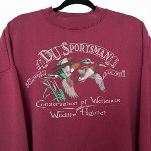 Vintage 90s Sportsman Conservation of Wetlands Wildlife Habitat sweatshirt XL